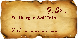 Freiberger Szénia névjegykártya